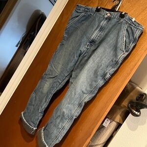 Men's Wrangler Fleece Lined Carpenter Style Blue Jeans